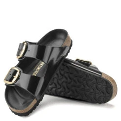 Birkenstock Women's Big Buckle Arizona Natural Leather Patent In High Shine Black -Shoe Style Shop 1021476 3 1100x