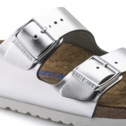 Birkenstock Women's Arizona Softbed Leather In Metallic Silver (Narrow Width) 11 Birkenstock Women's Arizona Softbed Leather In Metallic Silver (Narrow Width) -Shoe Style Shop 1 0 1005961 detail 1 1100x
