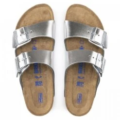 Birkenstock Women's Arizona Softbed Leather In Metallic Silver (Narrow Width) 10 Birkenstock Women's Arizona Softbed Leather In Metallic Silver (Narrow Width) -Shoe Style Shop 1 0 1005961 top 1100x