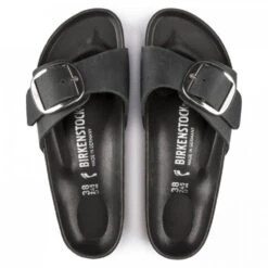 Birkenstock Women's Madrid Big Buckle Oiled Leather In Black (Narrow Width) -Shoe Style Shop 1 0 1006523 top 1100x