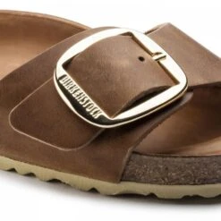 Birkenstock Women's Madrid Big Buckle Oiled Leather In Cognac (Narrow Width) -Shoe Style Shop 1 0 1006525 detail 1 1100x
