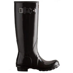 Hunter Women's Original Tall Gloss Rain Boots In Black