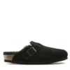 Birkenstock Boston Shearling Suede Leather In Black