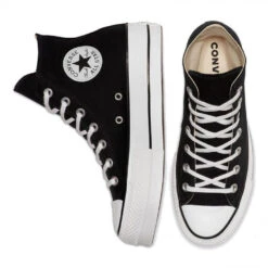 Converse Women's Chuck Taylor All Star Canvas Platform Hi In Black/White/White -Shoe Style Shop 560845c e 08x1 2 1100x