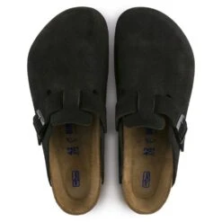 Birkenstock Boston Softbed Suede Leather In Black -Shoe Style Shop 660471 3 1100x