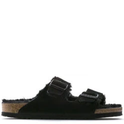 Birkenstock Arizona Shearling In Black (Narrow Width)