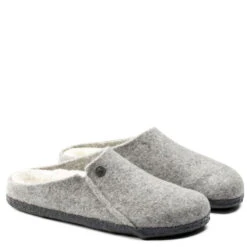 Birkenstock Men's Zermatt Shearling Wool Felt In Light Grey -Shoe Style Shop BI 1015092 2100 2 1100x