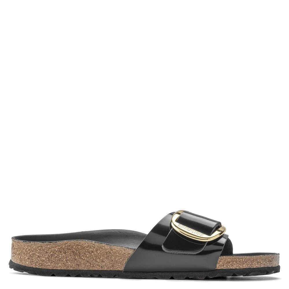 Birkenstock Women's Madrid Big Buckle Oiled Leather In High Shine Black (Narrow Width) 3 Birkenstock Women's Madrid Big Buckle Oiled Leather In High Shine Black (Narrow Width)