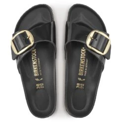 Birkenstock Women's Madrid Big Buckle Oiled Leather In High Shine Black (Narrow Width) 8 Birkenstock Women's Madrid Big Buckle Oiled Leather In High Shine Black (Narrow Width) -Shoe Style Shop BI 1022650 518 3 1100x