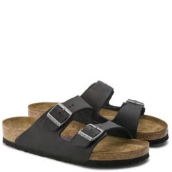 Birkenstock Arizona Softbed Oiled Leather In Black -Shoe Style Shop b i birkenstock arizona softbed oiled leather black 752481 3 1100x