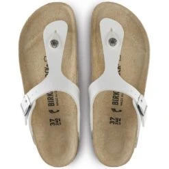 Birkenstock Gizeh Birko-Flor In White -Shoe Style Shop b i birkenstock gizeh birko flor white 43733 4 1100x