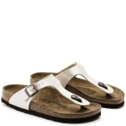 Birkenstock Gizeh Birko-Flor Graceful In Pearl -Shoe Style Shop b i birkenstock gizeh graceful pearl white 943873 3 1100x