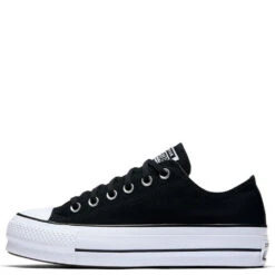 Converse Women's Chuck Taylor All Star Lift Low Top In Black -Shoe Style Shop c o convers chuck taylor all star lift low top black 560250c 1 1100x