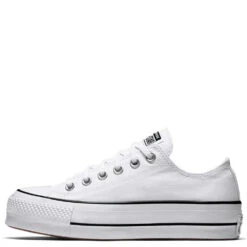Converse Women's Chuck Taylor All Star Lift In White/Black -Shoe Style Shop c o convers chuck taylor all star lift low top white 560251c 1 1100x