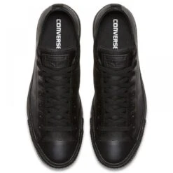 Converse Chuck Taylor All Star Mono Leather Low Top In Black Monochrome -Shoe Style Shop c o converse chuck taylor all star monochrome leather low top black 135253 4 1100x
