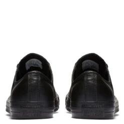 Converse Chuck Taylor All Star Mono Leather Low Top In Black Monochrome -Shoe Style Shop c o converse chuck taylor all star monochrome leather low top black 135253 5 1100x