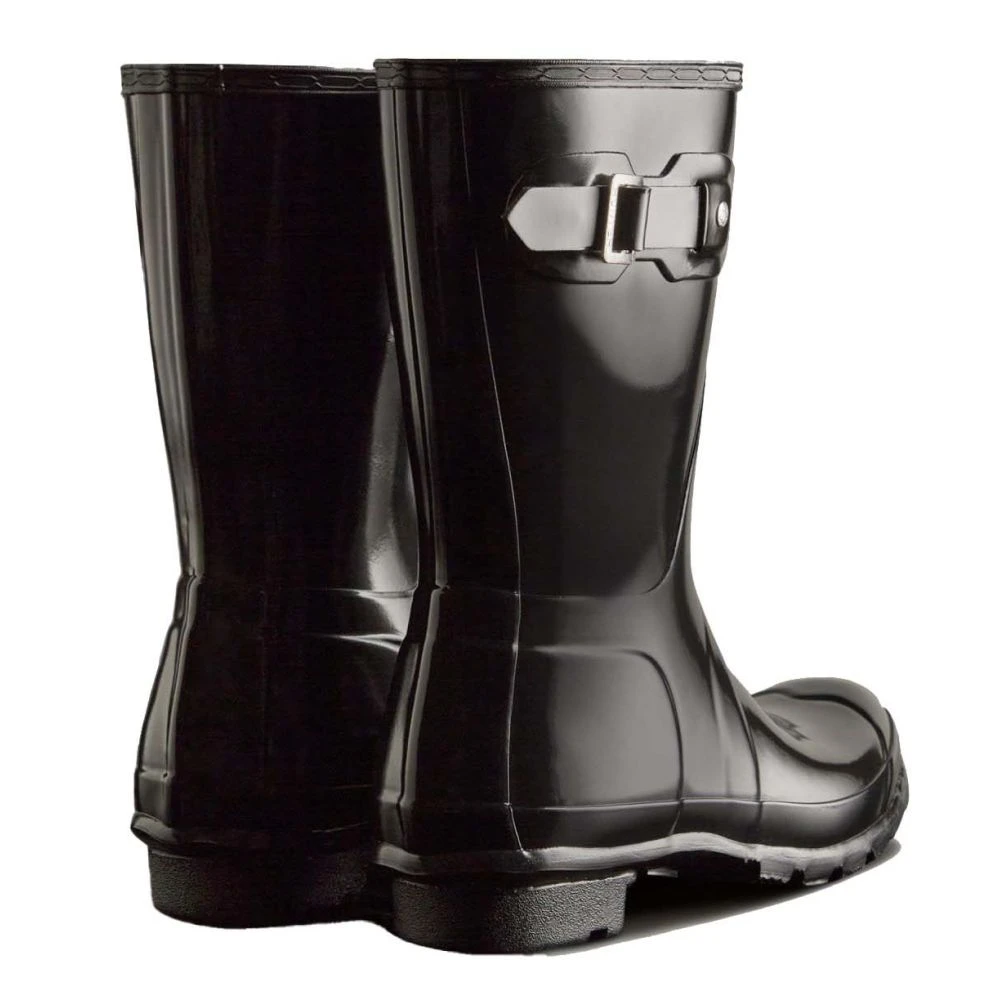 Hunter Women's Original Short Gloss Rain Boots In Black 5 Hunter Women's Original Short Gloss Rain Boots In Black - Image 3