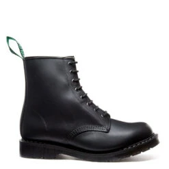 Solovair 8 Eye Derby Boot In Black Greasy