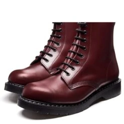 Solovair 8 Eye Derby Boot In Oxblood Hi-Shine -Shoe Style Shop s8551oxg 104 3 1100x