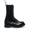 Solovair 14 Eye Derby Boot In Black Hi-Shine
